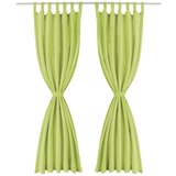 Furnova Zavese iz mikro satena 2 kosa z zankami 140x225 cm zelene barve, (21918527) | Shoptok.si