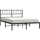 vidaXL Kovinski posteljni okvir z vzglavjem črn 160x200 cm | Shoptok.si