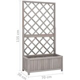 vidaXL vrtna sadilica s rešetkom siva 70x30x135 cm od masivne jelovine | shoptok.hr