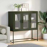  Komoda maslinastozelena 100,5x39x107 cm hladno valjani čelik | shoptok.hr