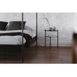 noo.ma Črna jeklena zakonska postelja brez vzglavja/z ogrodjem za baldahin z letvenim dnom 180x200 cm Eton – | Shoptok.si