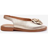 CheBello Leather Flat Sandals With Decoration 4642 Gold | shoptok.hr