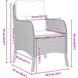  3-delni set vrtnega pohištva z vzglavniki bež poli ratan, (22087661) | Shoptok.si