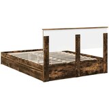 Krevet s od storage s uzglavljem Dimljeni hrast 160 x 200 cm | shoptok.hr