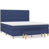  Krevet s oprugama i madracem plavi 160x200 cm od tkanine | shoptok.hr