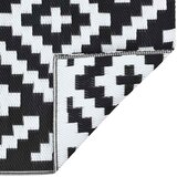 Vanjski tepih ARAKIL bijelo-crni 190 x 290 cm PP | shoptok.hr