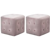  Noćni ormarići 2 kom rozi 30 x 30 x 30 cm od baršunaste tkanine | shoptok.hr