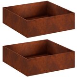 Vrtna saksija 2 kom. Rđa 80 x 80 x 30 cm Otporni čelik | shoptok.hr