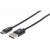 Manhattan kabel usb a/usb c moški/moški, usb 2.0, 0,5m, črne barve 354912 | Shoptok.si