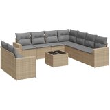  10-dijelni set vrtnih sofa s jastucima bež od poliratana | shoptok.hr