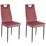 Støraa Tamno ružičaste baršunaste blagovaonske stolice u setu 2 kom Mandy –