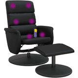  Masažni naslonjač od umjetne kože s osloncem za noge crni | shoptok.hr