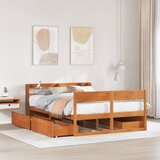 vidaXL Posteljni okvir brez vzmetnice voščeno rjav 140x190 cm borovina Cene