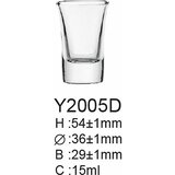 Staklena čaša za rakiju 6/1 15 ml Y2005D Cene