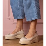 Gemre Beige platform shoes with rhinestone decoration Patos | Shoptok.si