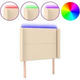Maison Chic led posteljno vzglavje - vzglavna omarica - nočna omarica krem 83x16x118/128 cm blago, (21706521) Cene