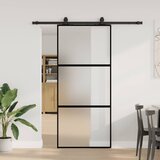 vidaXL Klizna vrata s priborom crna 90 x 205 cm kaljeno staklo Cijene