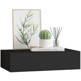  Zidna polica s ladicom crna 40 x 23,5 x 10 cm MDF | Eponuda.com