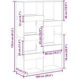 Sobna pregrada crna 100x33x155,5 cm konstruirano drvo | shoptok.hr