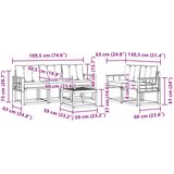  Set vanjskih sofa 6 kom. Prirodna i crna | shoptok.hr