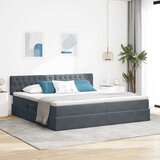  LED krevet za pohranu s madracem Tamnosiva 200 x 200 cm Baršun | shoptok.hr