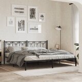  Metalni okvir za krevet s uzglavljem crni 193x203 cm | shoptok.hr