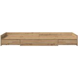  Postelja z dodatnim prostorom za shranjevanje Umetni hrast, (5000069957) | Shoptok.si