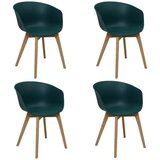MID.YOU SET NASLANJAČEV, les, umetna masa temno zelena | Shoptok.si