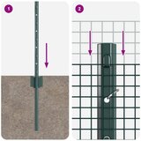  Zavarena žičana ograda s 44 U postovima Zeleno 0.4x100 m Čelik | shoptok.hr