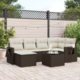  7-dijelni set vrtnih sofa od poliratana s jastucima smeđi | shoptok.hr