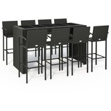  9-dijelni vrtni barski set od poliratana crni | shoptok.hr