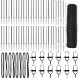 vidaXL Heksagonalna Ograda Siva 1x100 m Čelik, Stupovi Ograde s Igle 13 kom Ø32 mm 120 cm Galvanizirani Čelik | shoptok.hr