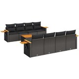  9-dijelni set vrtnih sofa s jastucima crni od poliratana | shoptok.hr