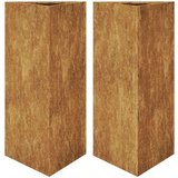 vidaXL Vrtne sadilice 2 kom trokutasta 40x34,5x70 cm od čelika COR-TEN | shoptok.hr