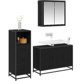 vidaXL Komplet pohištva za kopalnico 3 pcs Črni hrast 90 x 33 x 60 cm | Shoptok.si