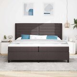 Box Postelja s podnico in vzmetnico Temno rjava 200x200 cm Tkanina, (22050500) | Shoptok.si