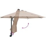  Vrtni suncobran 248 x 248 x 148 cm Poliester i čelik Sivo-smeđa | shoptok.hr