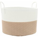  Košara za pohranu smeđe-bijela Ø 51 x 33 cm od pamuka | shoptok.hr