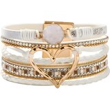 IZMAEL Narukvica AG-38812 Heart - Bijela / Zlatna | shoptok.hr