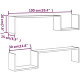  Zidne police 2 kom dimljeni hrast 100x15x20cm konstruirano drvo | shoptok.hr