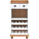  Ormar za vino ASKIM Bijela s medenim vrhom 57 x 37 x 114 cm | shoptok.hr