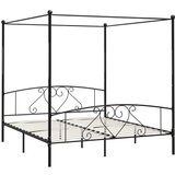  Za krevet s nadstrešnicom crni metalni 180 x 200 cm | shoptok.hr