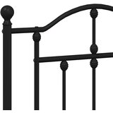  Metalni okvir kreveta uzglavlje i podnožje crni 135x190 cm | shoptok.hr