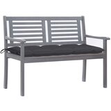 The Living Store Vrtna klop za 2 osebi z blazino 120 cm siv evkaliptusov les - Klop, (21473314) | Shoptok.si