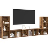 TV ormar s policom s pohranom 4 pcs Staro drvo 37 x 35 x 107.5 cm | shoptok.hr
