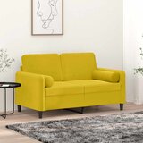  Ukrasni jastuci 2 kom žute Ø 15 x 50 cm baršunasti | shoptok.hr