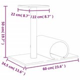  Grebalica za mačke s tunelom tamnosiva 60 x 34,5 x 50 cm | Eponuda.com