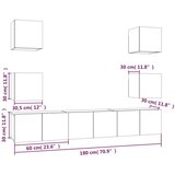  7-dijelni set TV ormarića sivog sonome konstruirano drvo | shoptok.hr