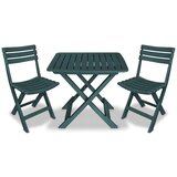 The Living Store Zložljiva bistro garnitura 3-delna plastika zelena - Miza In Stol, (21460692) | Shoptok.si