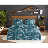 Good Morning Modrozelena flanelna posteljnina za zakonsko posteljo/podaljšana 200x220 cm Midnight – | Shoptok.si